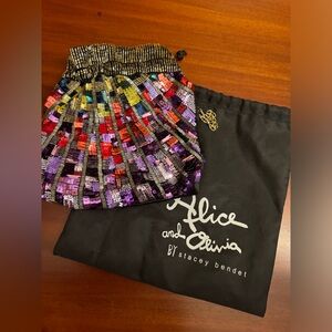 Alice + Olivia Sunburst Sequin Pouch Clutch Bag
